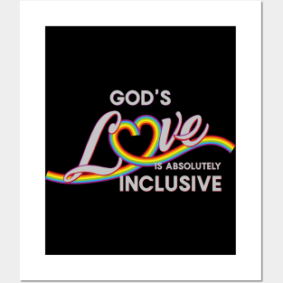 God's love is absolutely - rainbow in gray Posters and Art